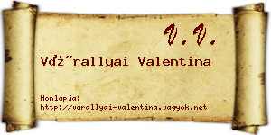 Várallyai Valentina névjegykártya